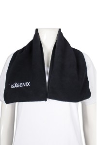 Scarf61 設計黑色搖粒絨圍巾 繡花logo 心理 心靈發展活動 圍巾製造商 抗疫 自我保護 圍巾 加厚   短圍巾